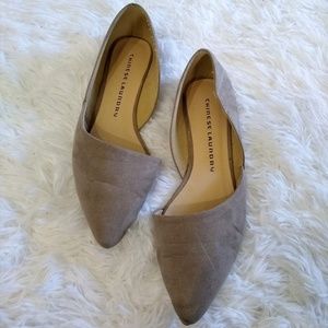 Tan Pointed Chinese Laundry Suede Flats Size 6
